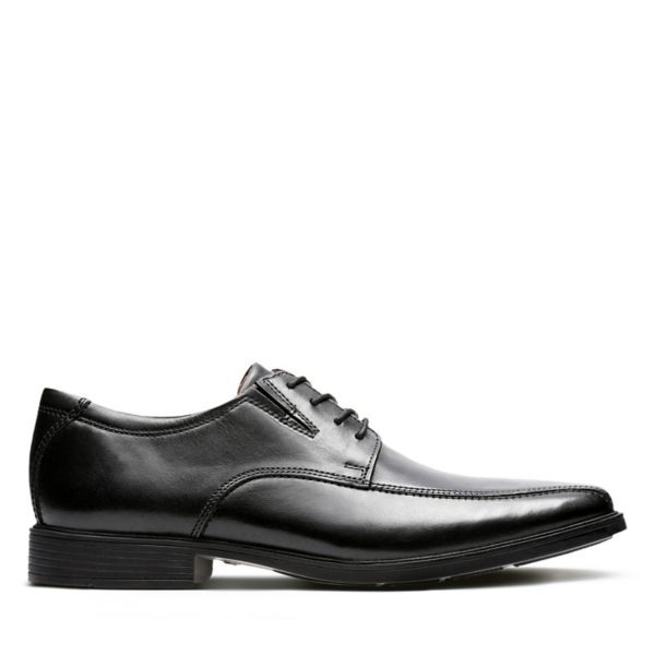 Clarks Mens Tilden Walk Wide Fit Shoes Black | USA-875432